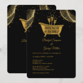 Invitation Black Gold Brunch & Bubbly Mariage (Devant / Derrière)