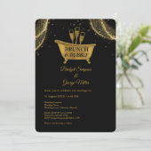 Invitation Black Gold Brunch & Bubbly Mariage (Debout devant)