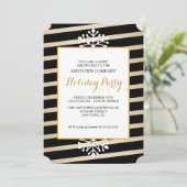 Invitation Black & Gold Business Christmas Party (Debout devant)