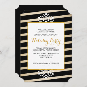Invitation Black & Gold Business Christmas Party