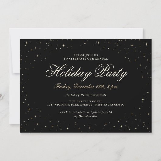 Invitation Black Gold Business Noël (Devant)