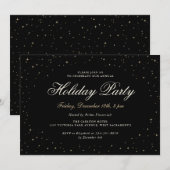 Invitation Black Gold Business Noël (Devant / Derrière)