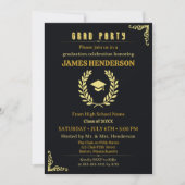 Invitation Black Gold Calligraphy Graduation Party 2025 (Devant)