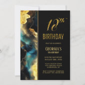 Invitation Black Gold Celestial 18ème anniversaire (Devant)