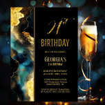 Invitation Black Gold Celestial 21e fête d'anniversaire<br><div class="desc">Cette invitation céleste contemporaine est parfaite pour une fête de 21ème anniversaire. Il offre des modèles de texte faciles à utiliser qui rendent la personnalisation de l'invitation une brise. Vous pouvez choisir parmi différents types de papier et styles d'angle pour ajouter une touche unique à vos invitations. Que vous planifiez...</div>