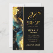Invitation Black Gold Celestial 80e anniversaire fête (Devant)