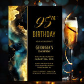 Invitation Black Gold Celestial 95e fête d'anniversaire