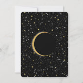 Invitation Black Gold Celestial Lune Magic Stars Baby shower (Dos)