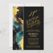 Invitation Black Gold Celestial Surprise 21e fête d'anniversa (Devant)