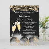 Invitation Black Gold Champagne Friendsmsmans Noël (Debout devant)