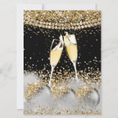 Invitation Black Gold Champagne Friendsmsmans Noël (Dos)