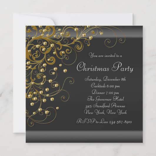 Invitation Black Gold Christmas (Dos)