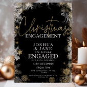 Invitation Black & Gold Christmas Engagement Party
