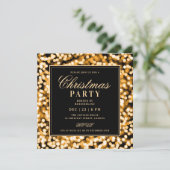 Invitation Black & Gold Christmas Glam Lights Holiday Party (Debout devant)