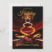 Invitation Black Gold Christmas Tree Corporate Holiday (Devant)