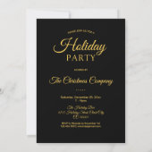Invitation Black Gold Christmas Tree Corporate Holiday (Dos)