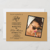 Invitation Black & Gold Cinty & FABULOUS! Fête d'anniversaire (Devant)
