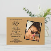 Invitation Black & Gold Cinty & FABULOUS! Fête d'anniversaire (Debout devant)