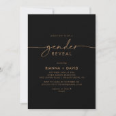 Invitation Black Gold Classic Genre Revela Party (Devant)