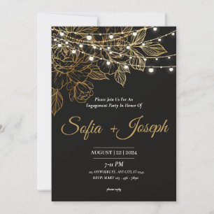 Invitation Black Gold Classy blanc moderne élégant