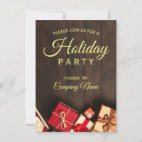 Black Gold Classy Corporate Holiday Party Invita