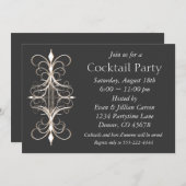 Invitation Black Gold Cocktail Party (Devant / Derrière)