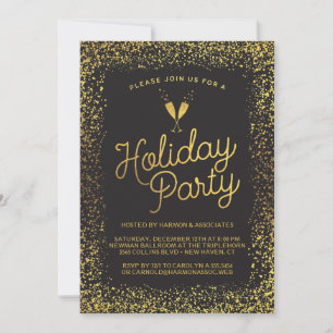 Invitation Black & Gold Corporate Holiday Party