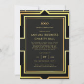 Invitation Black & Gold Custom Logo Business Company Event (Devant)