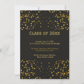 Invitation Black Gold Double Graduation Party Photo 2 personn (Dos)