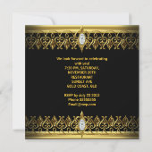 Invitation Black Gold Elegant Birthday Party Jewel Image (Dos)
