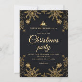 Invitation Black Gold Elegant Corporate Christmas Party (Devant)