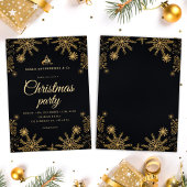 Invitation Black Gold Elegant Corporate Christmas Party