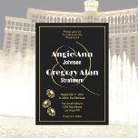 Invitation Black Gold Elegant Las Vegas Destination Mariage<br><div class="desc">Cette élégante invitation est parfaite pour votre mariage de Las Vegas,  renouvellement de vow ou anniversaire.</div>