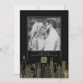 Invitation Black Gold Elegant Las Vegas Skyline Enregistrer l (Dos)