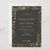 Invitation Black Gold Elegant Mariage moderne (Devant)
