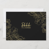 Invitation Black Gold Elegant Surprise Photo 80e anniversaire (Dos)