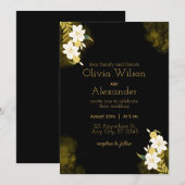 Invitation Black Gold Elegant Wedding (Devant / Derrière)