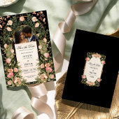 Invitation Black & Gold Enregistrer la date avec des fleurs r
