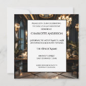 Invitation Black Gold Fabo Art déco Room Ethnic Woman (Dos)