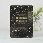 Invitation Black & Gold Feux de Fête Glam (Debout devant)