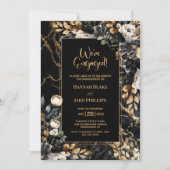 Invitation Black Gold Floral (Devant)