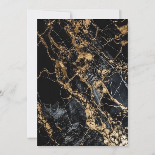 Invitation Black Gold Floral (Dos)