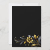 Invitation Black Gold Floral 18th Birthday Party (Dos)
