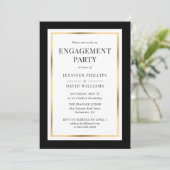 Invitation Black Gold Frame d'engagement (Debout devant)