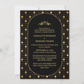 Invitation Black & Gold Gatsby Art Déco Mariage des années 19 (Devant)