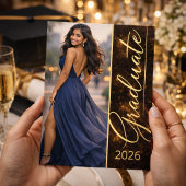 Invitation Black Gold Grad Glow