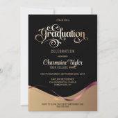 Invitation Black Gold Graduation Party (Devant)