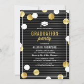 Invitation Black Gold Graduation Party (Devant)