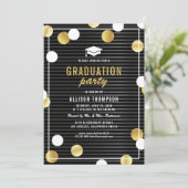 Invitation Black Gold Graduation Party (Debout devant)