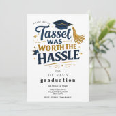 Invitation Black & Gold Graduation Tassel Was Worth Hassel (Debout devant)